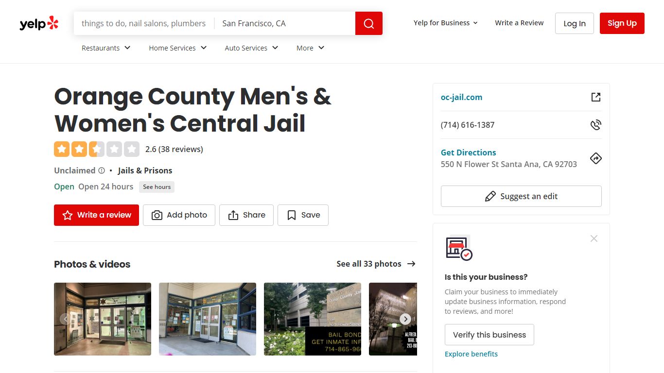 Orange County Men's & Women's Central Jail - Yelp